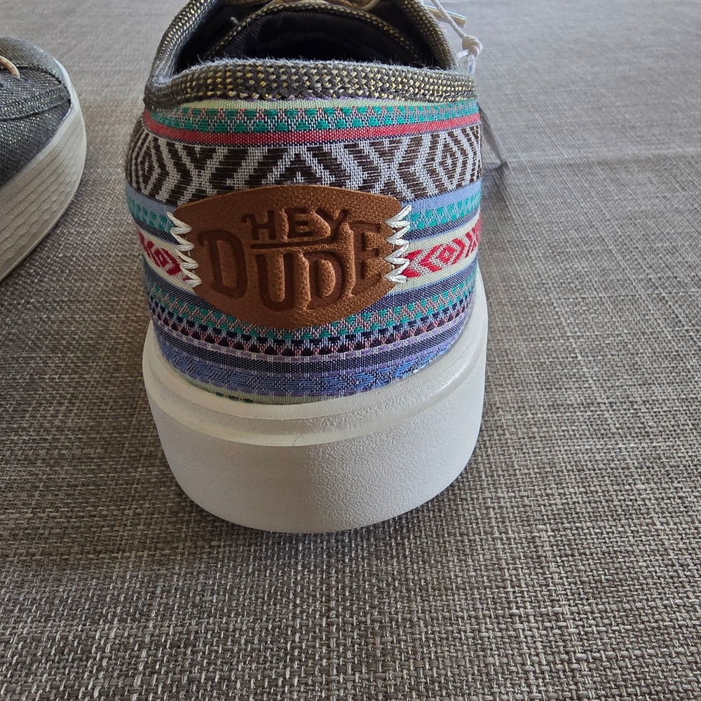 Hey Dude Cody W Boho Mix Black Multi Tassel Slip On Sneakers 41306-0C4 Womens 10